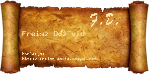 Freisz Dávid névjegykártya